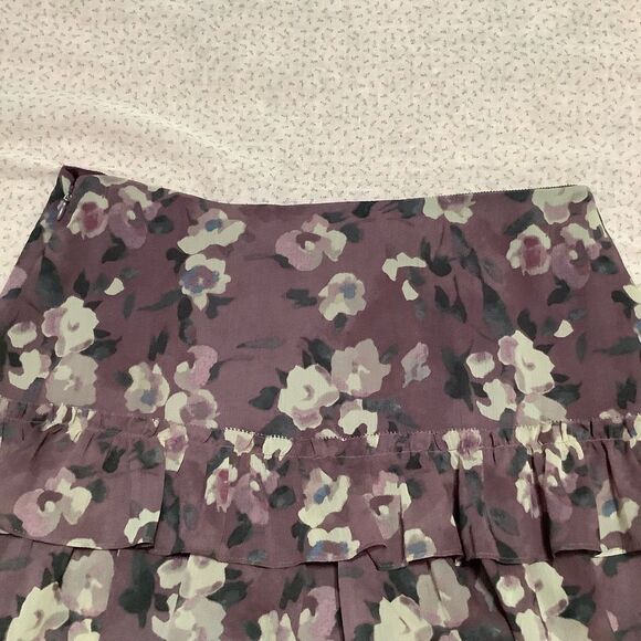 Purple Dark Feminine Romantic Whimsigoth Fairy Grunge Tiered Ruffle Mini Skirt 4 - Picture 10 of 15